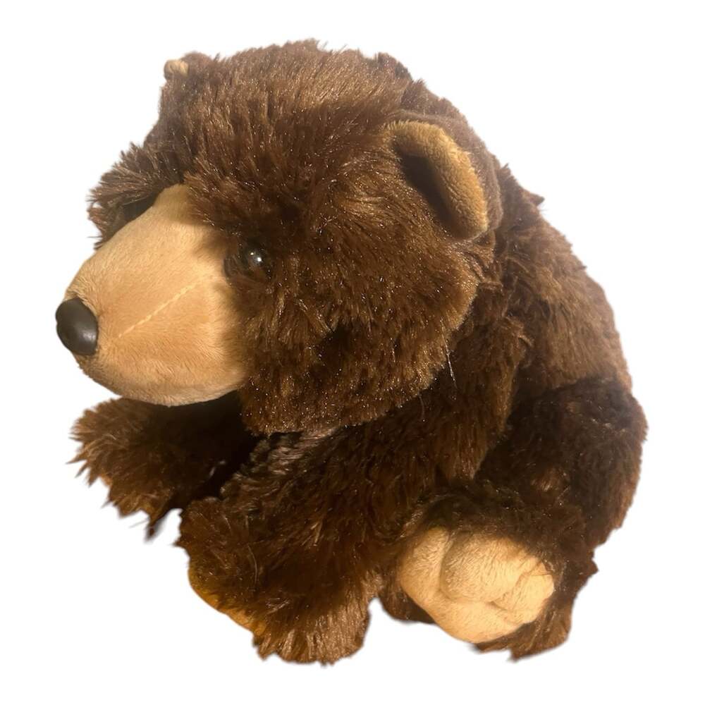 Wild Republic Cuddlekins Brown Grizzly Bear Plush 12” Sits Up Stuffed Animal